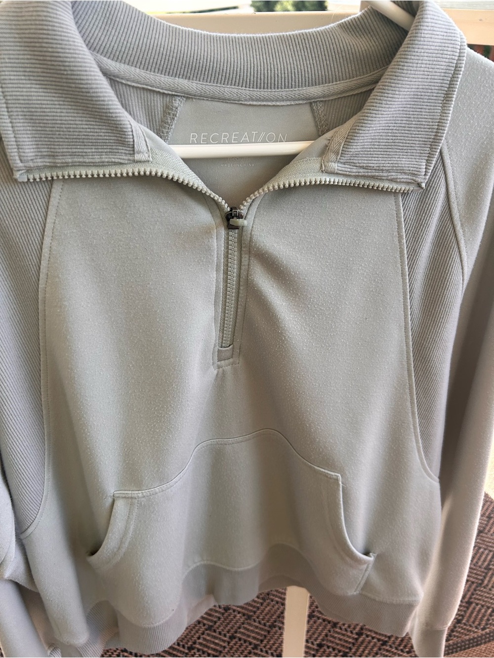 Recreation Quarter Zip Pull over - Light Sage